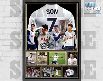 Tottenham Spurs Icon Son Heung-Min Football Shirt Back Print / Poster / Framed Memorabilia / Collectible / Signed