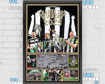 Newcastle United Winners 2025 Back Print / Poster / gerahmte Memorabilie / Sammlerstück / signiert