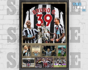 Newcastle United Icon Bruno Guimaraes Football Shirt Back Print / Poster / Framed Memorabilia / Collectible / Signed