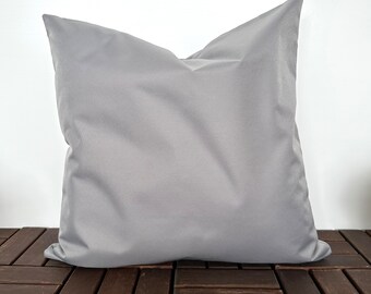 Outdoor Light Gray Throw Pillow Case, Waterproof Outdoor Cushion Cover, Any Custom Size Pillow Cover, Patio & Porch Decor, Invisible Zipper