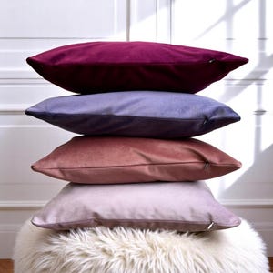 Pink & Purple Velvet Throw Pillow Cover, Chic and Super Soft Pillow Case, Velvet Luxury Bedroom Cushion Cover, Modern Decor, Hidden Zipper