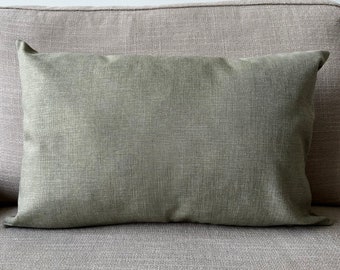 Linen Light Green Lumbar Pillow Cover, Handmade Linen Cushion Cover, Boho Home Decor, Concealed Zipper, Any Size, Only Cover 12x20, 14x22