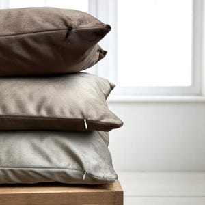 Velvet Cozy Throw Pillow Cover, Any Custom Size Super Soft & Boho Brown Pillow Case, Velvet Handmade Cushion Cover, Invisible Zipper, 24x24
