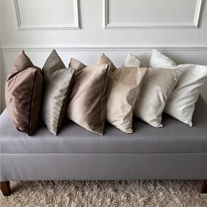 Velvet 24 Solid Colors Throw Pillow Cover, Any Customized Size Super Soft Pillow Case, Velvet Boho Handmade Cushion Cover, Invisible Zipper
