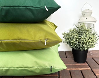 Outdoor Green Tones Throw Pillow Cover, Waterproof Outdoor Lumbar Cushion Cover, Any Size Patio & Porch Pillow Case, Hidden Zipper, 45x45 cm