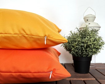 Outdoor Yellow & Orange Throw Pillow Cover, Water Resistant Easy Care Bright Pillow Case, Outdoor Any Size Pillow Cover, Hidden Zipper