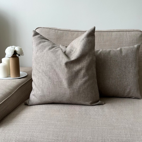 Linen Natural Color Pillow Cover, Solid Modern Farmhouse Throw Pillow Case, Any Size Heavy Linen Decorative Cushion Cover, Invisible Zipper