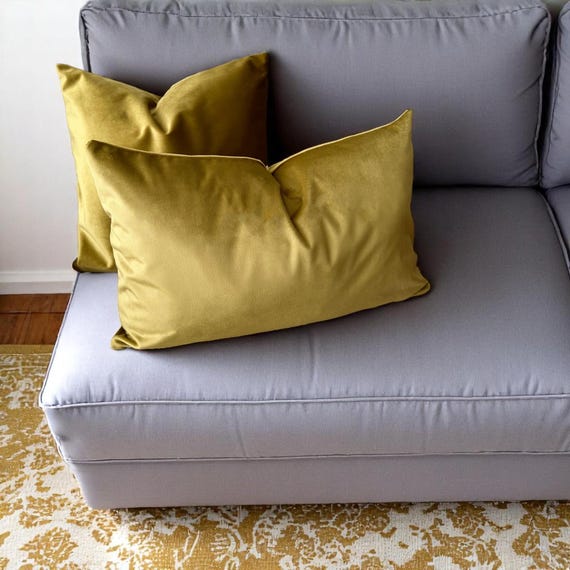 Citron Chartreuse Lumbar Pillow Velvet Citron Green Luxury Pillow