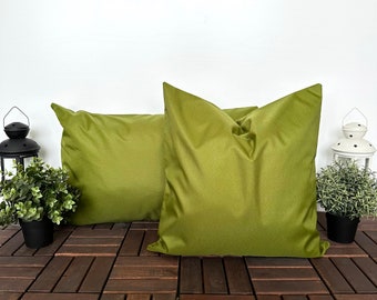Outdoor Army Green Throw Pillow Cover, Any Size Stainproof & Waterproof Pillow Case, Outdoor Patio or Porch Cushion Cover, Hidden Zipper