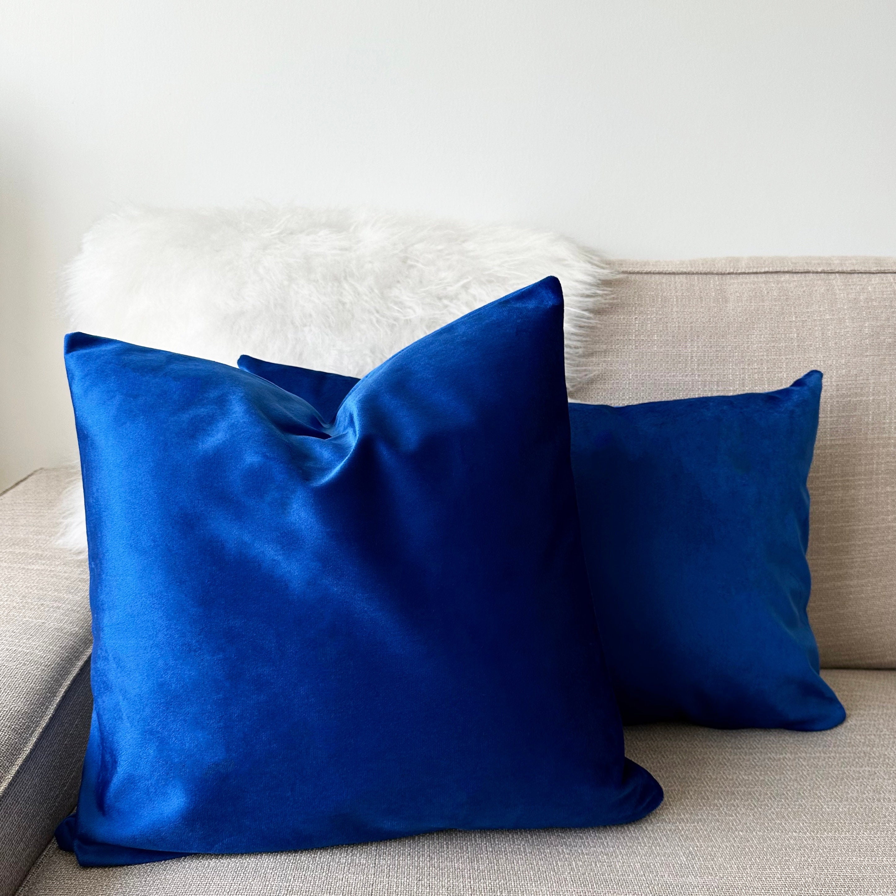 Throw Pillow, Blue - Raya Lumbar Cushion - Revival™