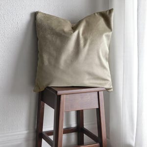 Beige Cozy Velvet Throw Pillow Cover, Soft Minimalist Handmade Pillow Cover, Invisible Zipper, Velvet Lumbar Pillow Case, Any Size, 24x24