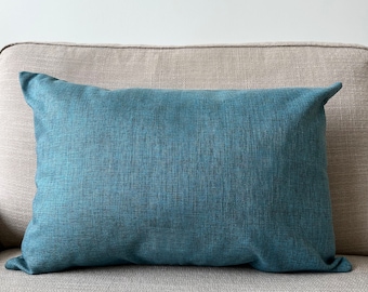 Linen Light Blue Any Size Lumbar Pillow Cover, Decorative Linen Cushion Cover, Kids Room & Nursery Decor, Hidden Zipper, Coastal Home Decor