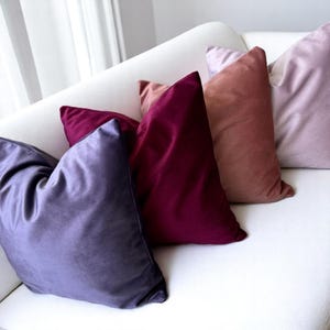 Velvet Throw Pillow Cover, Pink & Purple Tones Decorative Pillow, Only Cover, Velvet Any Custom Size Cushion Cover, Shabby Chic Home Decor