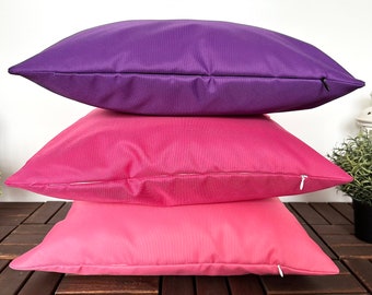 Outdoor Pink Purple Tones Throw Pillow Case, Water Resistant Outdoor Durable Cushion Cover, All Custom Sizes, Patio & Porch Pillow Cover