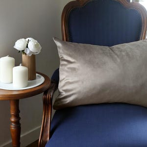 Velvet Stone Color Pillow Case, Soft Luxury Lumbar Pillow Cover, Any Size Velvet Lumbar Pillow Cover, Euro Sham Cover,Modern Farmhouse Decor