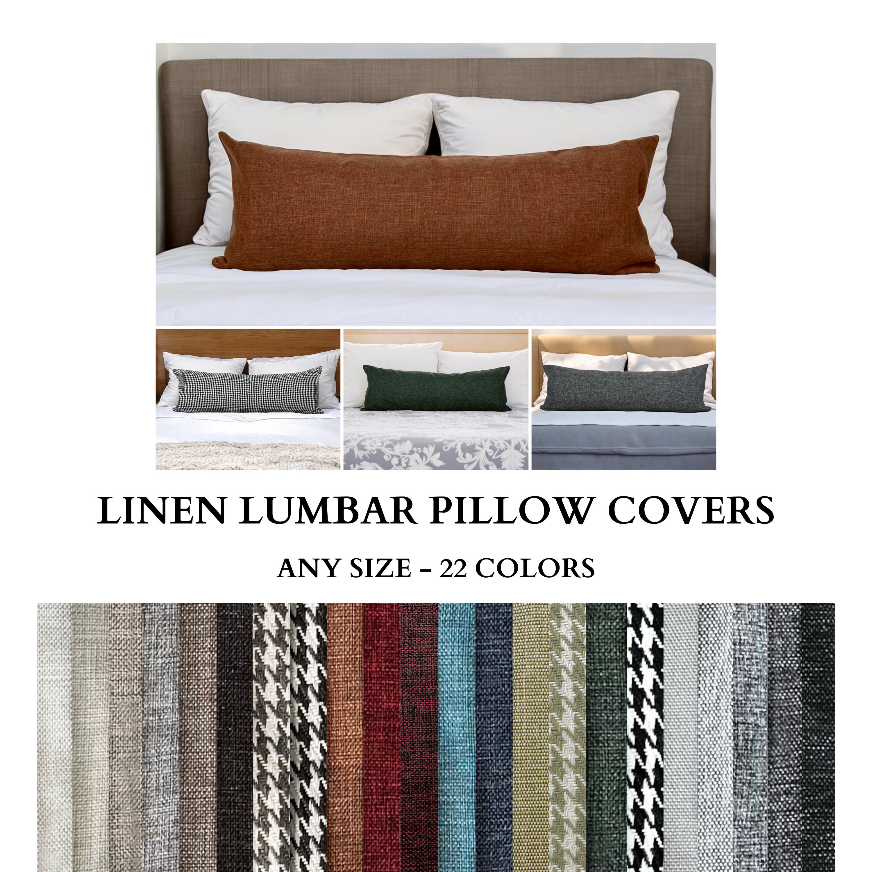 Any Size Linen Lumbar Pillow Cover, Extra Long Oversized Pillow Case, High Quality Linen Cushion Cover, Invisible Zipper, Farmhouse Decor