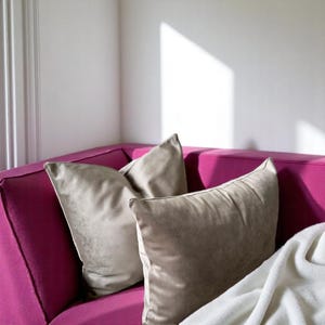 Velvet Stone Color Pillow Case, Multiple Colors Soft Luxury Lumbar Pillow Cover, Any Size Velvet Long Lumbar Cushion Cover, Euro Sham Cover