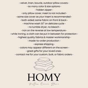 features and instructions of pillow covers