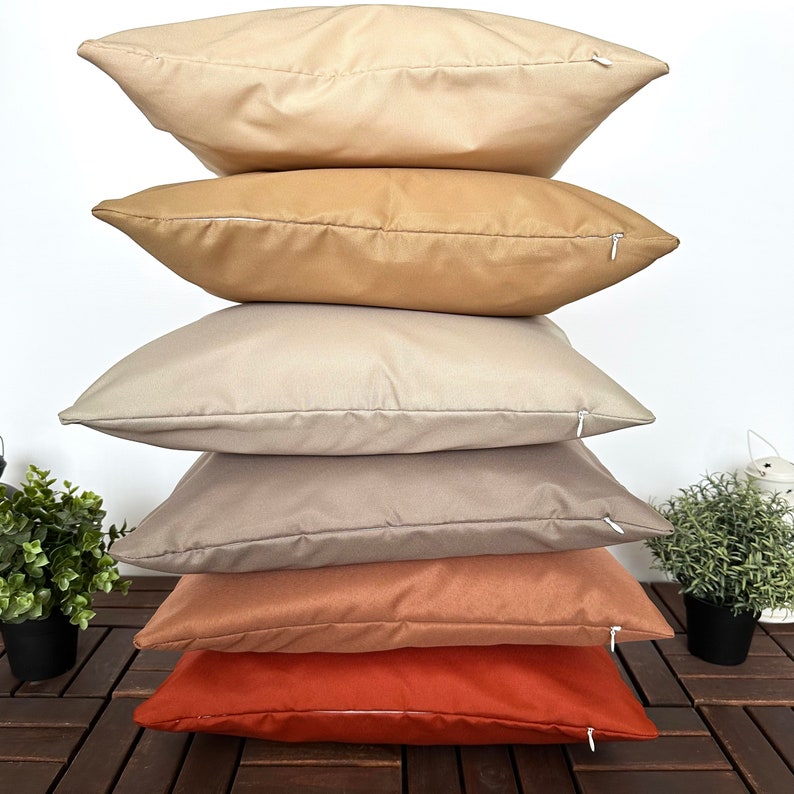natural and warm color palette of outdoor cushion covers