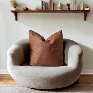 Rust Linen Throw Pillow Cover, Terracotta Boho Pillow Case, Any Custom Size Cushion Cover, 22 Colors, Euro Sham, Living Room Decor, 20x20