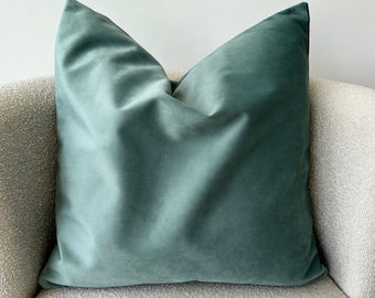 Velvet Mint Green Pillow Cover, Extra Soft Velvet Cushion Cover, Any Size, Luxury & Comfy Throw Pillow Case, Bedroom Decor, Invisible Zipper