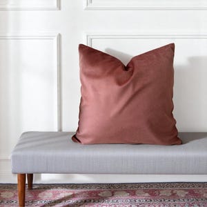 Velvet Dusty Rose Throw Pillow Cover, Extra Soft Luxury Velvet Cushion Cover, Pink Velvet Pillow Case, Euro Pillow Sham, Any Size, 20x20