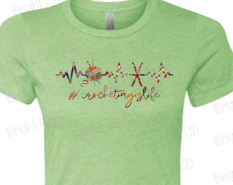 crocheting is life, heartbeat, yarn ball, PNG, JPEG