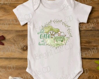 Wild One at heart, safari animals, 1st birthday, baby, JPEG, PNG