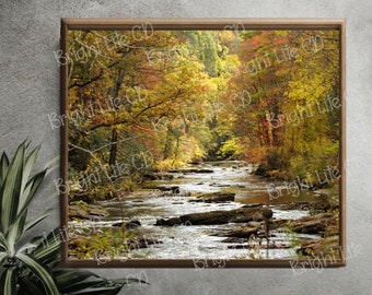 New River Trail, Autumn Landscape Photography, Digital Download, Printable, Wall Decor