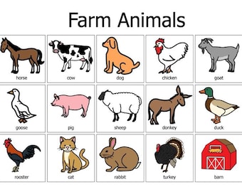 Bauernhof Tiere Visual Board Kommunikation - (Digitaler Download)