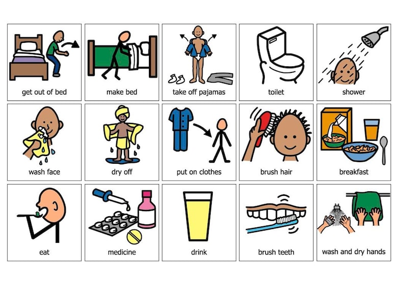 Boardmaker Routine Symbol Morning Routine Visual Cards - Getting Ready for School Boardmaker ...