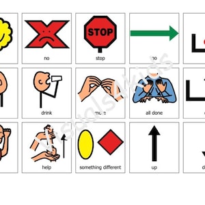 Visual Core Words Boardmaker Autyzm Niemówiący AAC 30 Karty komunikacji obrazkowej Pobieranie cyfrowe