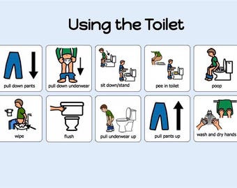Potty Training Visual Routine - Autism, Boys - Using the Toilet (Digital Download)