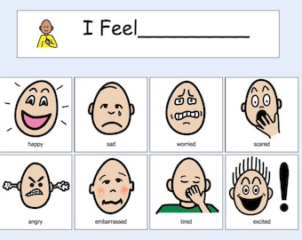Visual Aid I Feel Board Autism - Emotions Picture Communication - AAC Boardmaker