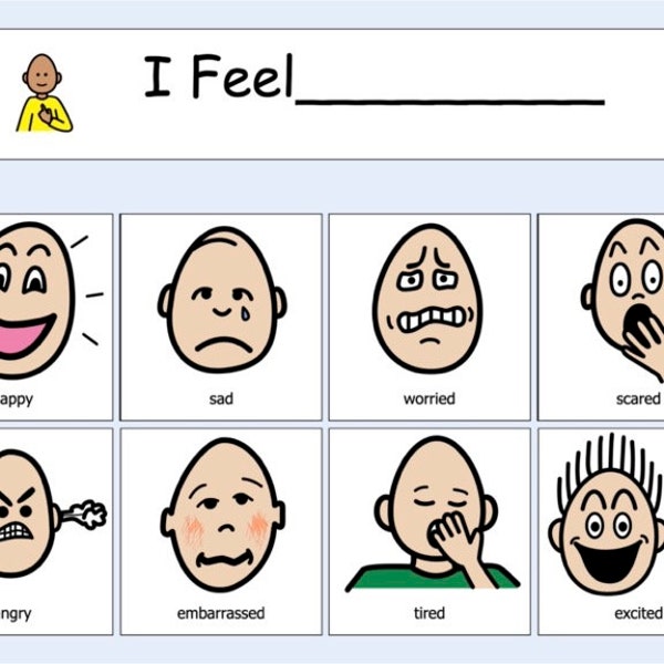 Visual Aid I Feel Board Autism - Emotions Picture Communication - AAC Boardmaker