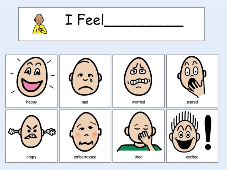 Visual Aid I Feel Board Autism - Emotions Picture Communication Choice ...