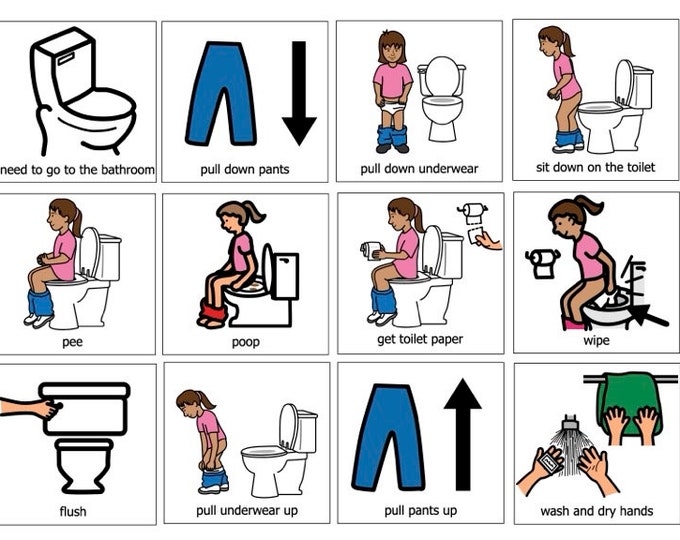 Printable TOILETING Visual Schedule Picture Sequence Behaviour Support Printable TOILETING Visual Schedule Picture Sequence Behaviour Support