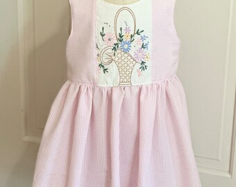 Robe rose en crépon pour fille, taille 6