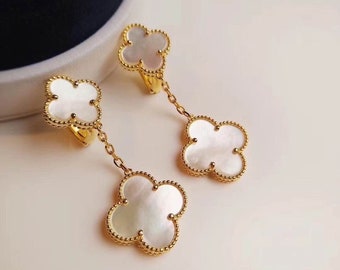 Hochqualitative Clover Ohrringe / Vier Kleeblatt Schmuck / Van Cleef inspiriert