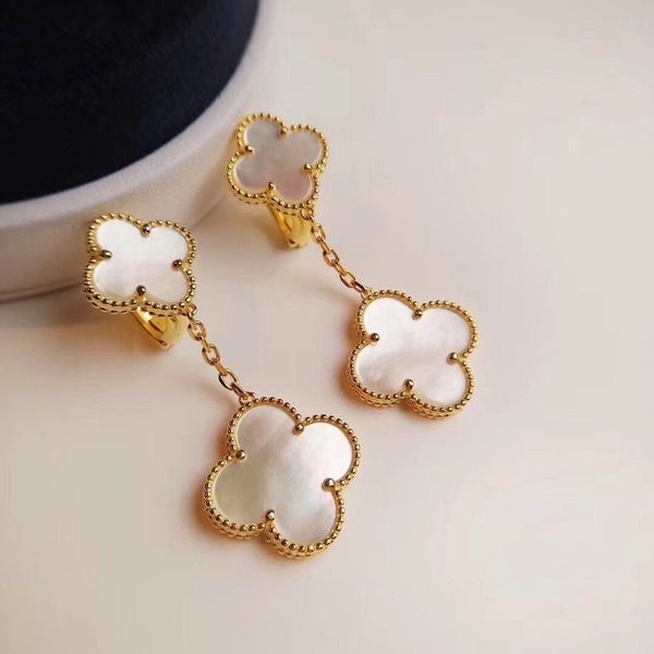 Hochqualitative Clover Ohrringe / Vier Kleeblatt Schmuck / Van Cleef inspiriert