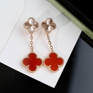 Hochqualitative Clover Ohrringe / Vier Kleeblatt Schmuck / Van Cleef inspiriert Bild 1