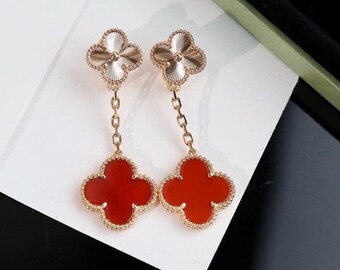 High quality Clover earrings / Four leaf clover jewelry / Van Cleef inspired