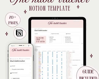 Notion Habit Tracker Template for Students Planner for Daily Routine Aesthetic template for Productivity Organization tool for Goals setters