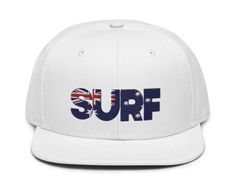 Australian Surf Cap  Flag-Inspired Headwear  Surfing in Style  Beach-Ready Cap  Aussie Surf Snapback Hat