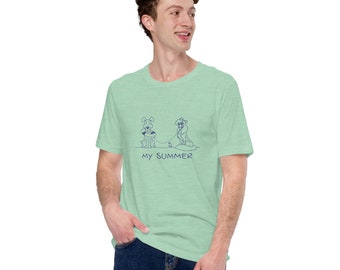 Happy Fool Humor Shirt | Summer Dog Duo Shirt | Happy Couple Tee | Humorous Dog Shirt | Quirky Summer Wear | Doggy Love Unisex T-Shirt