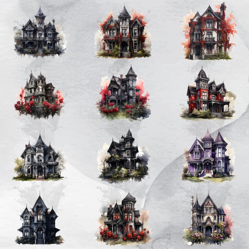 Collection de cliparts PNG maison gothique Maisons de sorcières, de maisons hantées et de vampires image 5