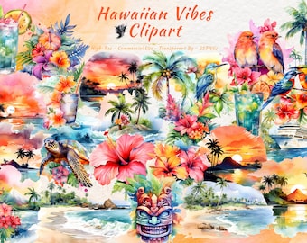 Hawaii PNG Clipart Collection | Tropical, Paradise, Summer, Hawaiian Clipart Bundle