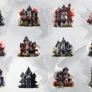 Collection de cliparts PNG maison gothique Maisons de sorcières, de maisons hantées et de vampires image 3