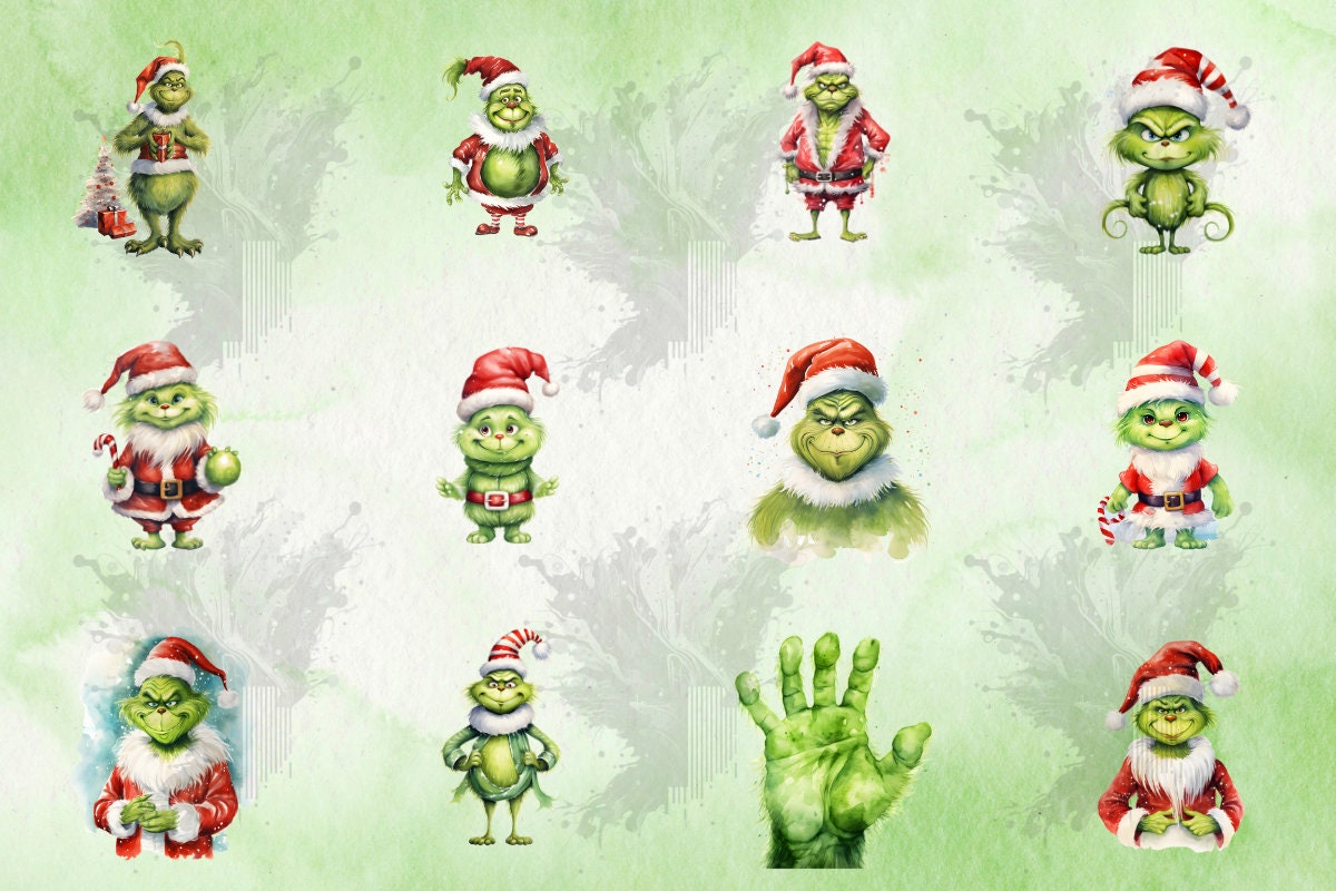 Green Christmas Monster PNG Clipart Collection Kawaii Green Monster for