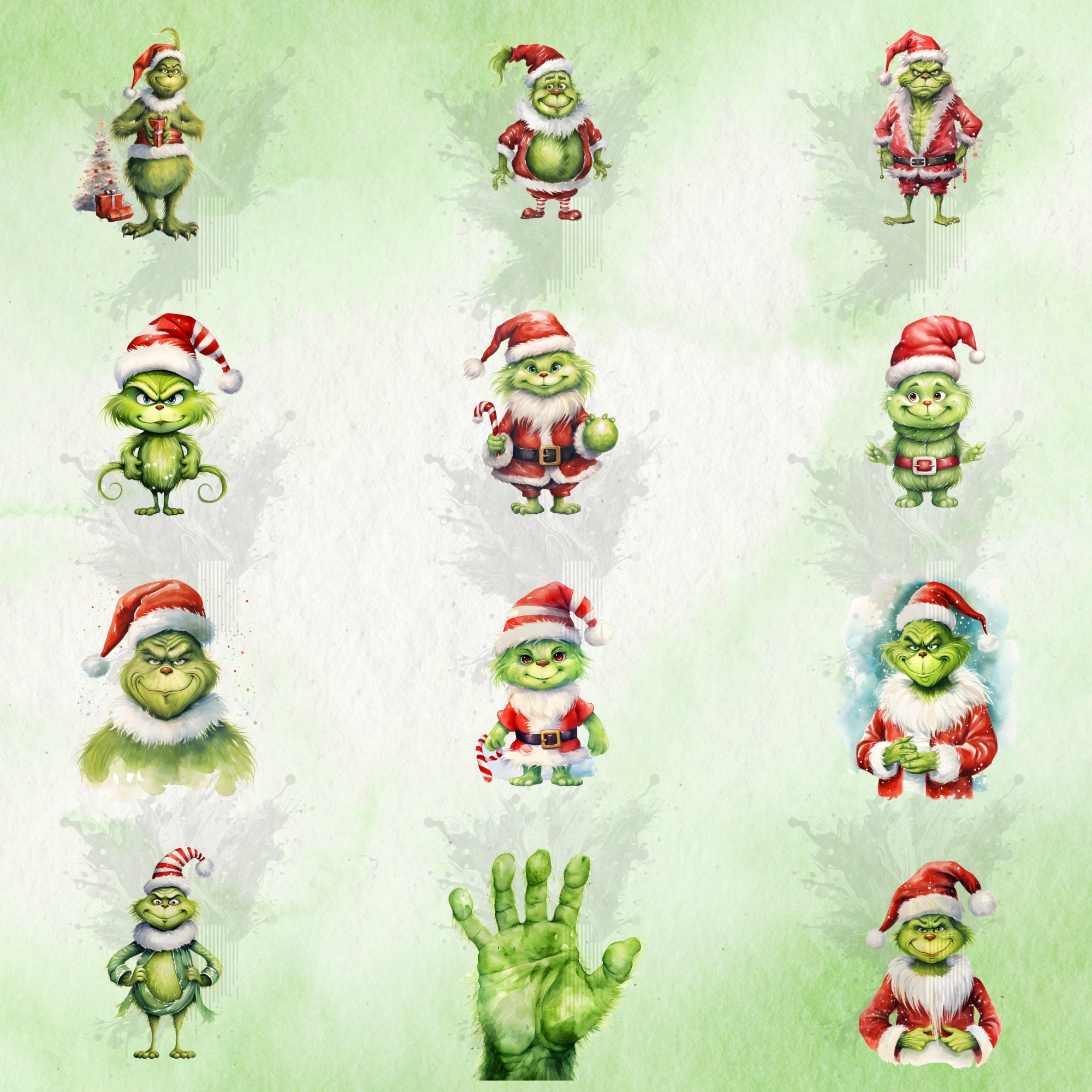 Green Christmas Monster PNG Clipart Collection Kawaii Green Monster for